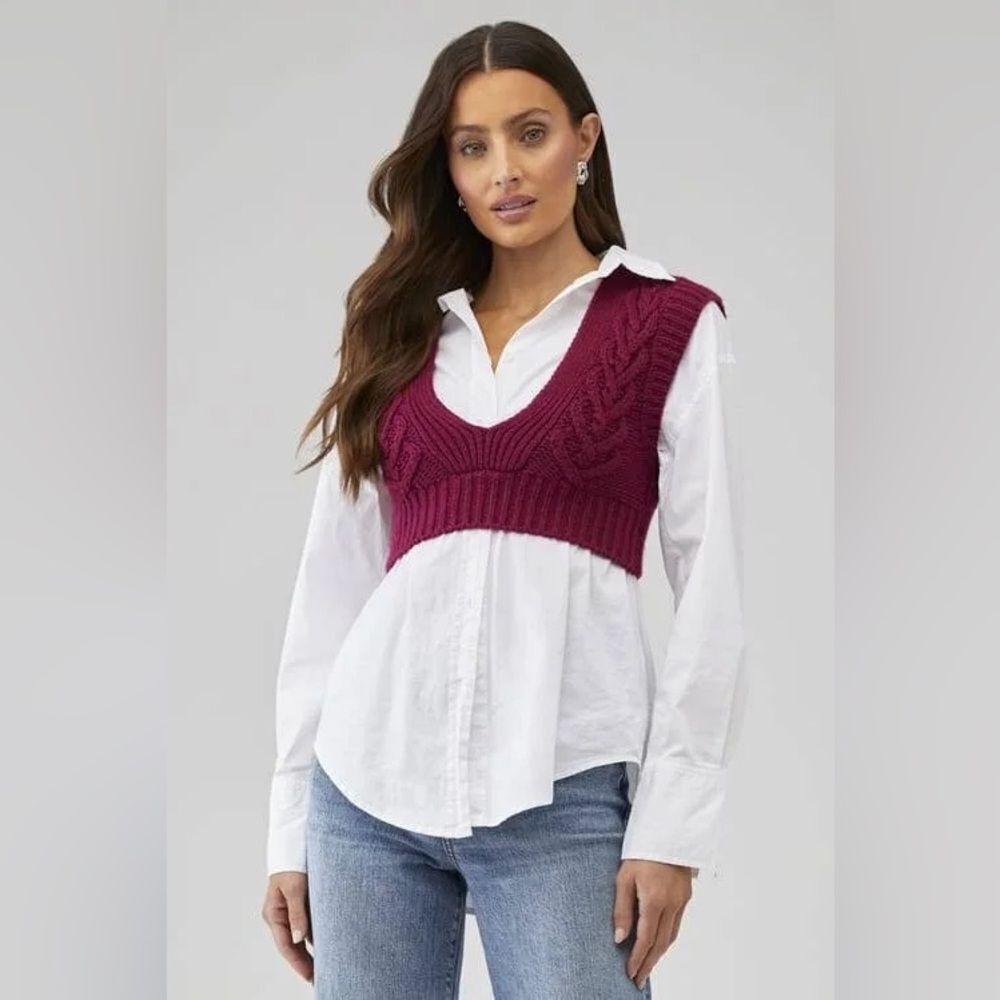 NWT FOR LOVE & LEMONS Women's Layton Cropped Vest Size Medium - Picture 2 of 9